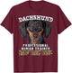 Dachshund Black Tan Dog Professional Human Trainer T-Shirt - T-Shirt | Maroon