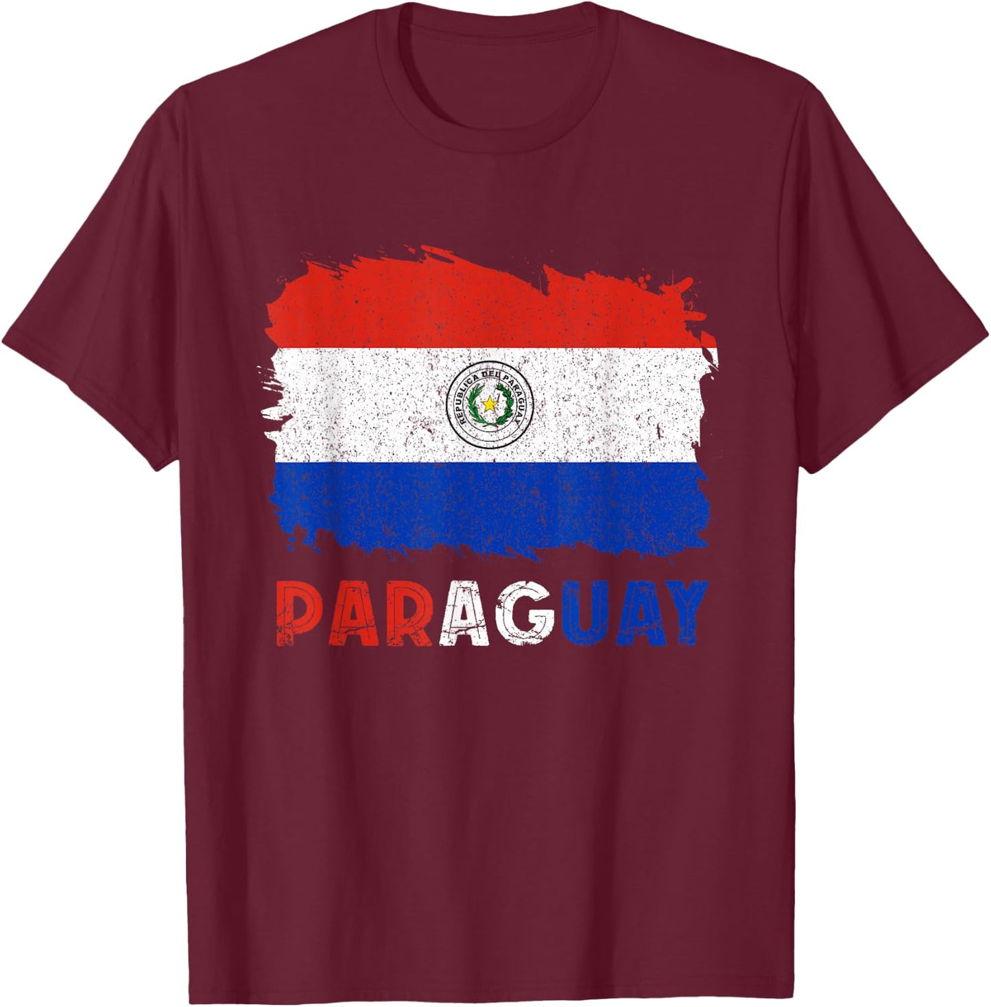 Paraguayan Pride Paraguayan Roots Vintage Paraguay Flag T-Shirt - T-Shirt | Maroon