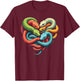Rainbow Snake Heart Colorful Serpents Art Lover Python T-Shirt - T-Shirt | Maroon