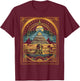 Ägypten Sphinx und Pyramiden Illustration ägyptisches T-Shirt - T-Shirt | Maroon