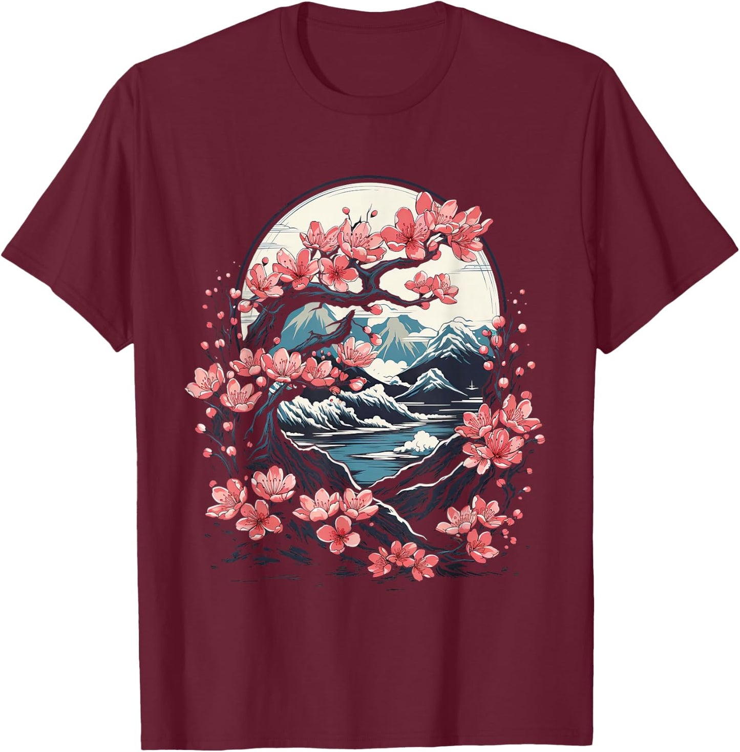 Kirschblüten japanischer Baum Cherry Blossom T-Shirt - T-Shirt | Maroon