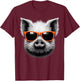 Cool Pig Wearing Sunglasses Graphic Art T-Shirt - T-Shirt | Maroon