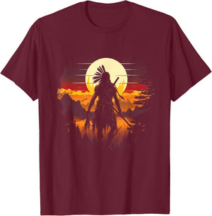 Native American Chief Tribes Culture Sacred , black T-Shirt - T-Shirt | Maroon