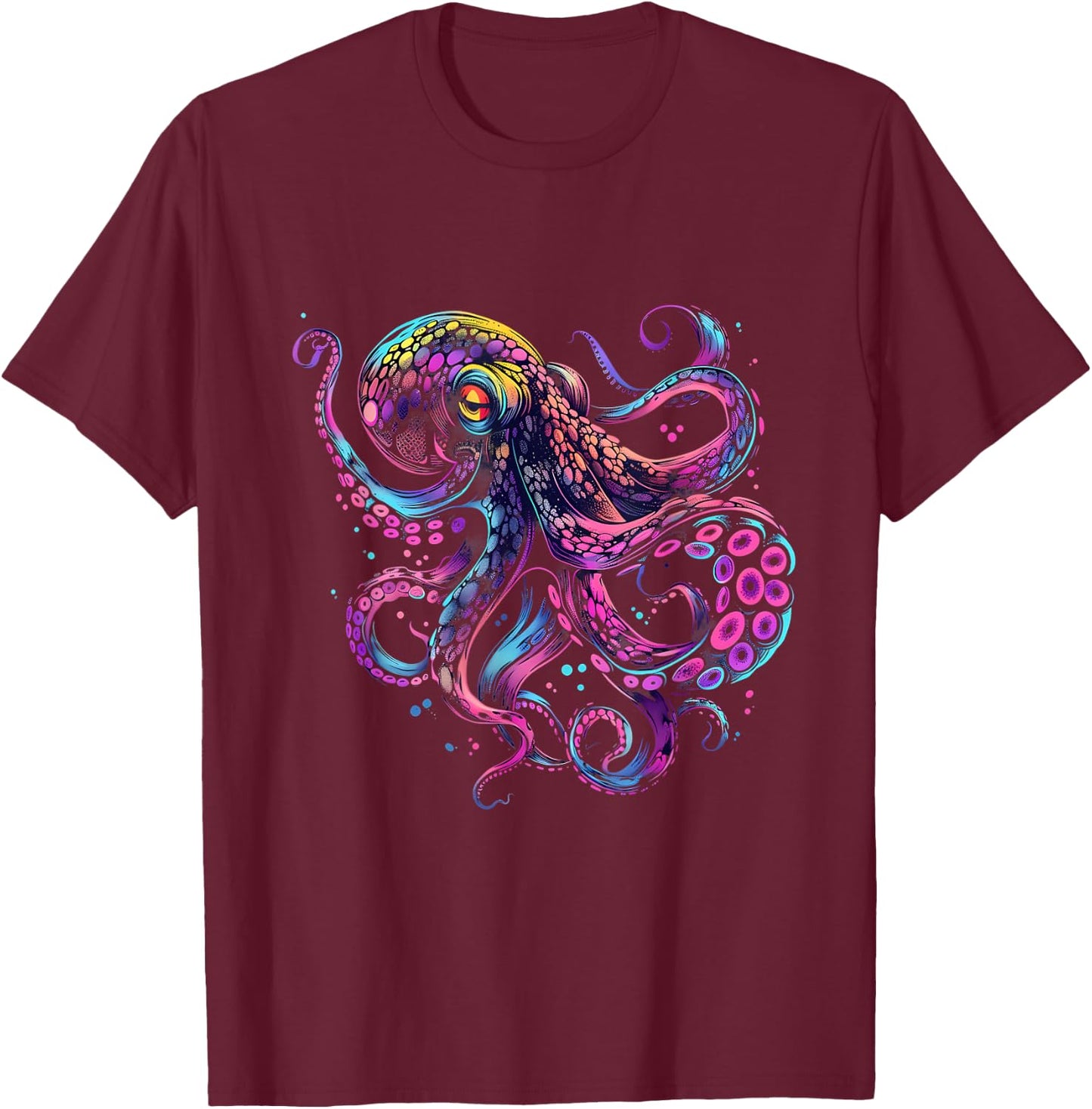 Ocean Sea Octopus Marine Mammal Kraken Sea Ocean Animal T-Shirt - T-Shirt | Maroon