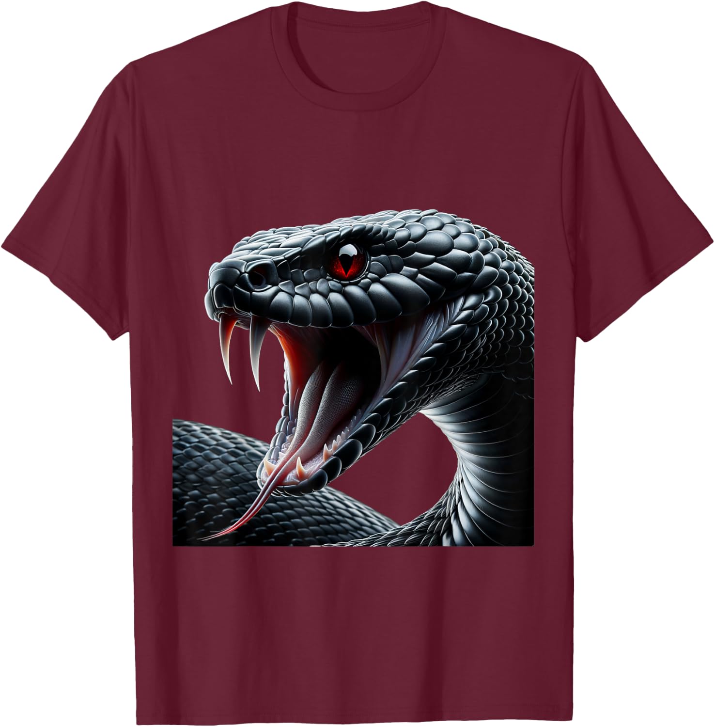 Mamba Shirt Gothic Snake Art Venomous Serpent Reptile Mambas T-Shirt - T-Shirt | Maroon