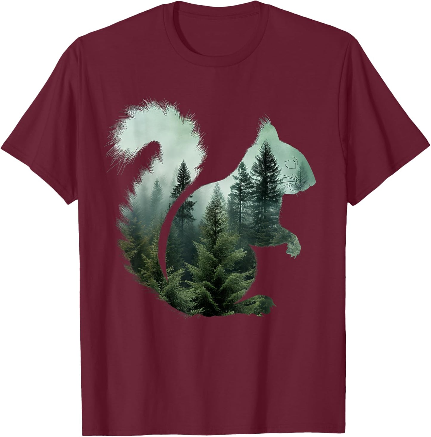 Eichhörnchen Naturliebhaber Wald Wandern Jagd Camping Jäger T-Shirt - T-Shirt | Maroon