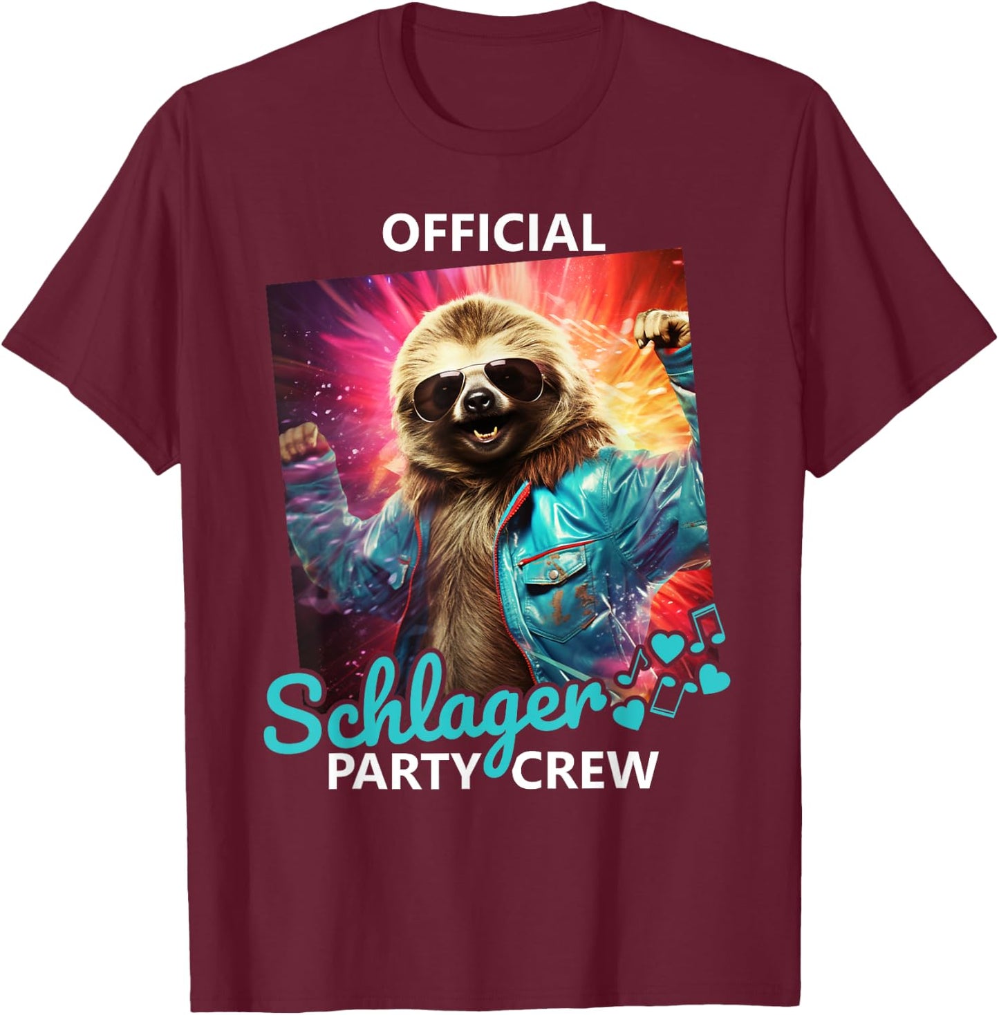 Official Schlager Party Crew T-Shirt - T-Shirt | Maroon