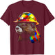 Beaver Polygon Art Colorful Graphic Motif Beaver T-Shirt - T-Shirt | Maroon