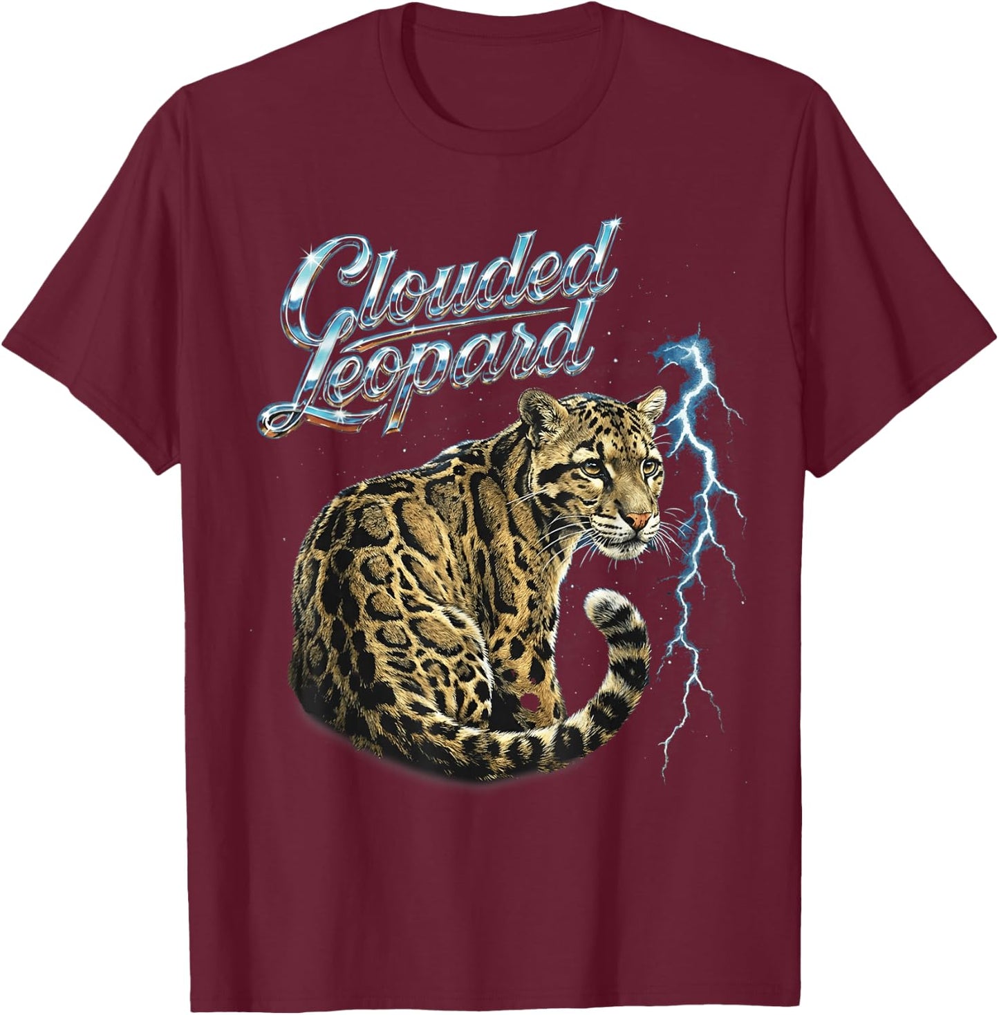 Clouded Leopard T-Shirt - T-Shirt | Maroon