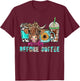 Cute Highland Cow Moody Before Coffee Lover Western Country T-Shirt - T-Shirt | Maroon