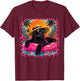 Leopard Summer Panther with Glasses Summer Vacation T-Shirt - T-Shirt | Maroon