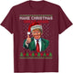 Trump Make Christmas Great Again Ugly Christmas Jumper , Black, S T-Shirt - T-Shirt | Maroon