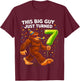 Kids Bigfoot Seven 7th Birthday Sasquatch 7 Year Old Birthday Boy T-Shirt - T-Shirt | Maroon