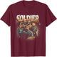 The Boys Soldier Boy Supe Character 90s Collage , black T-Shirt - T-Shirt | Maroon