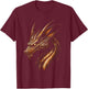 Copper Dragon Graphic Mythical Illustration Copper Dragon T-Shirt - T-Shirt | Maroon