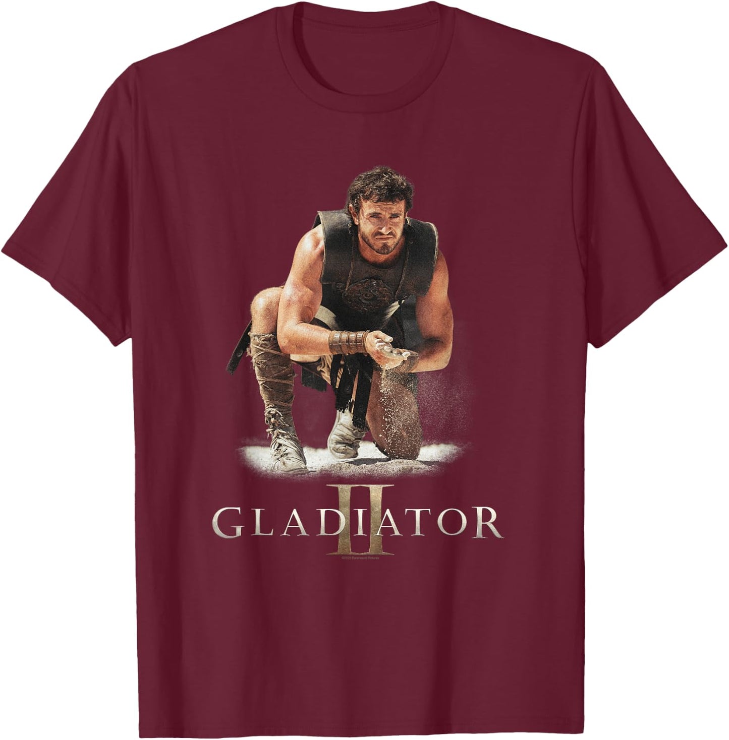 Lucius Verus Gladiator Battle - Schwarz, S - Klassisch, Einfarbig, Lizenziert und filminspiriert - -Erwachsene und Kinder T-Shirt - T-Shirt | Maroon