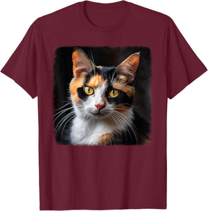 Calico Cats Calico Cat Women Girls Kids T-Shirt - T-Shirt | Maroon