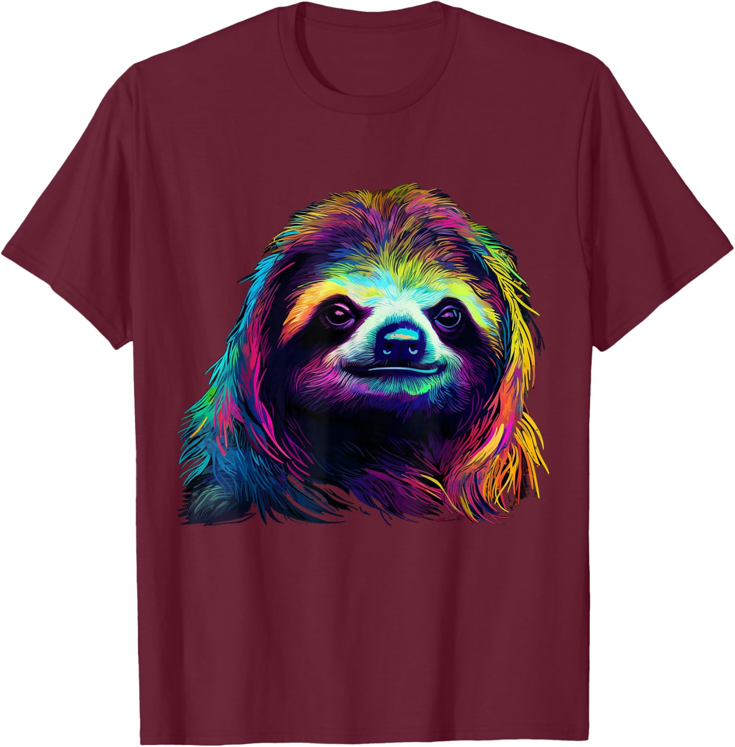 Sloth Artwork - Animal Lovers Art Animal Sloth T-Shirt - T-Shirt | Maroon