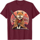 Samurai Akita Dog Anime Sakura Japanese Akita Dog Lover T-Shirt - T-Shirt | Maroon