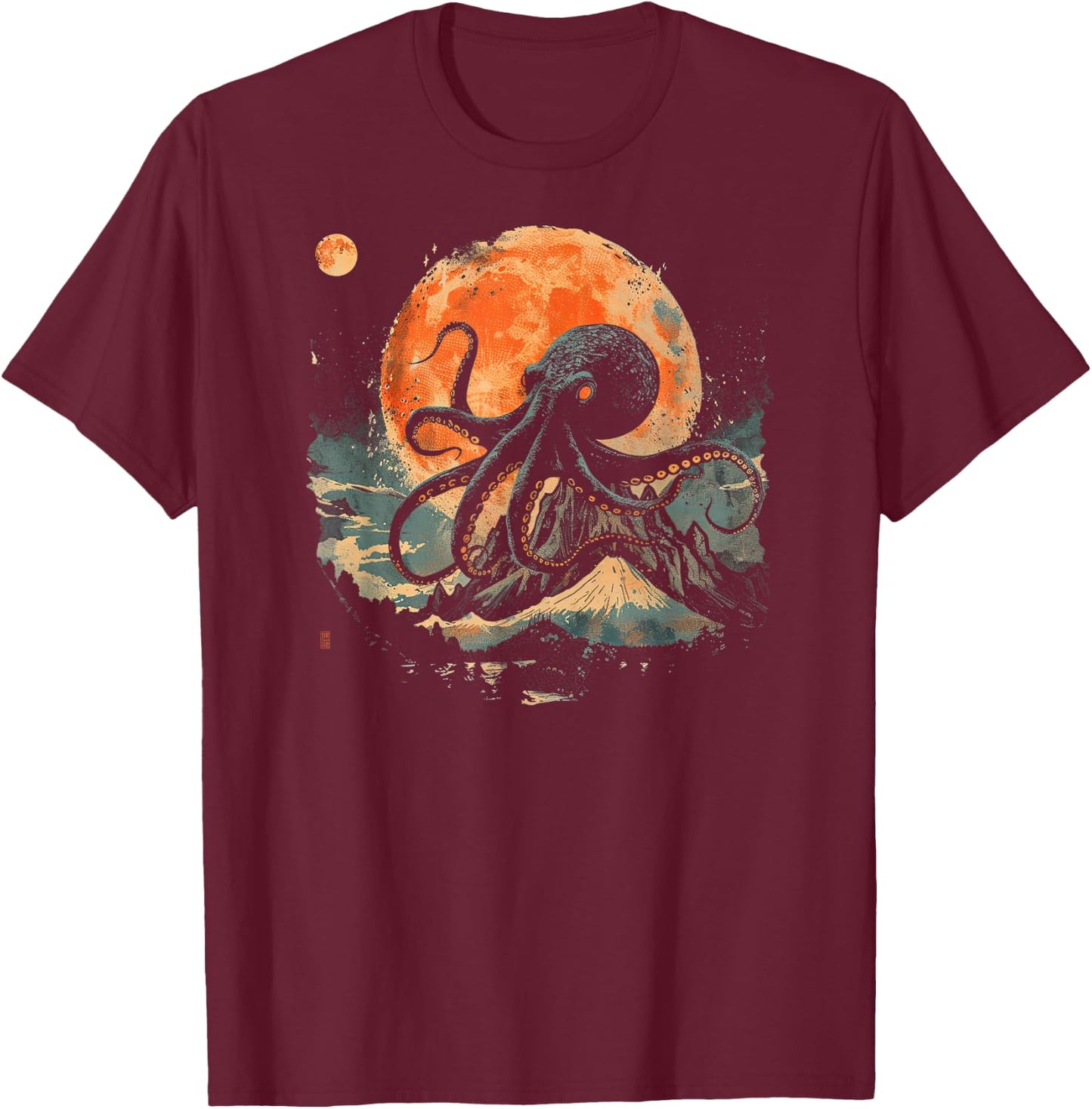 Octopus Shirt / City-Inspired T-Shirt - T-Shirt | Maroon