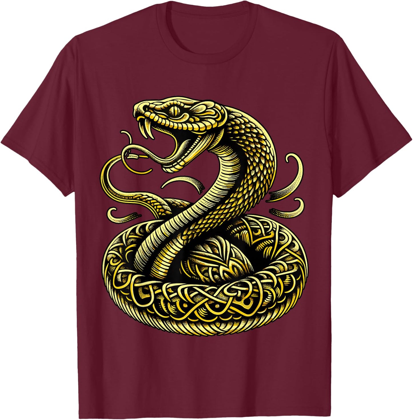 Golden Snake T-Shirt - T-Shirt | Maroon