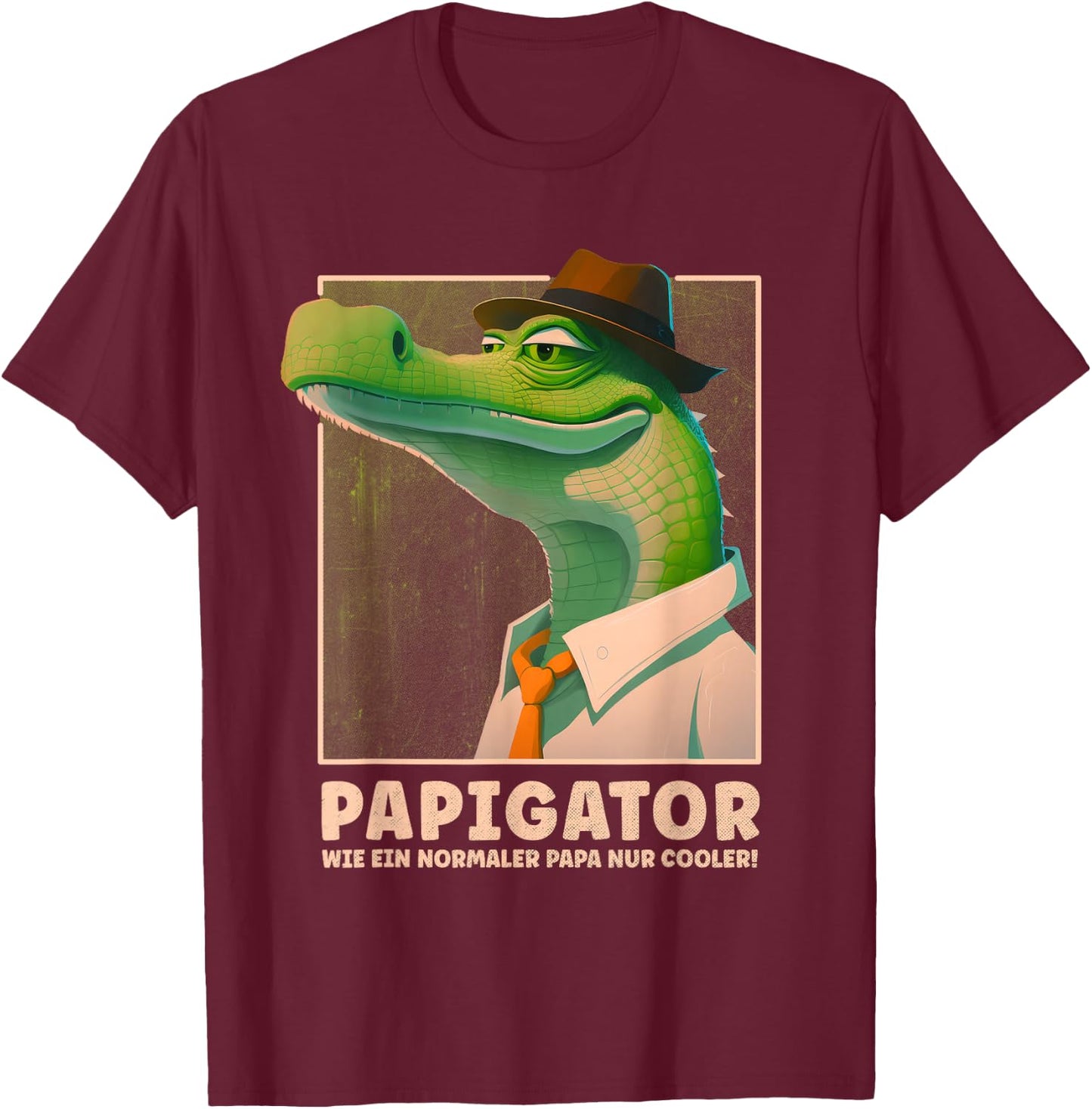 Papigator Cool Lustig Bester Vater Vatertag Super Papa T-Shirt - T-Shirt | Maroon
