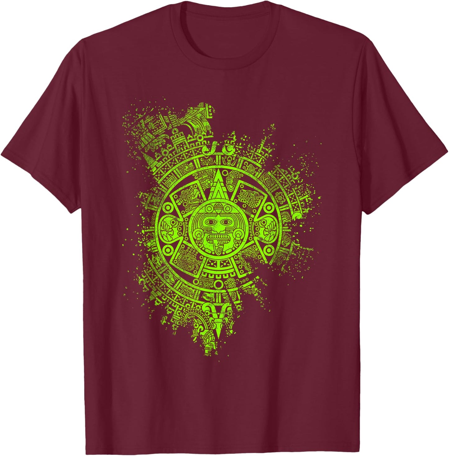 Aztec Mayas Aztec Calendar Mexico History T-Shirt - T-Shirt | Maroon