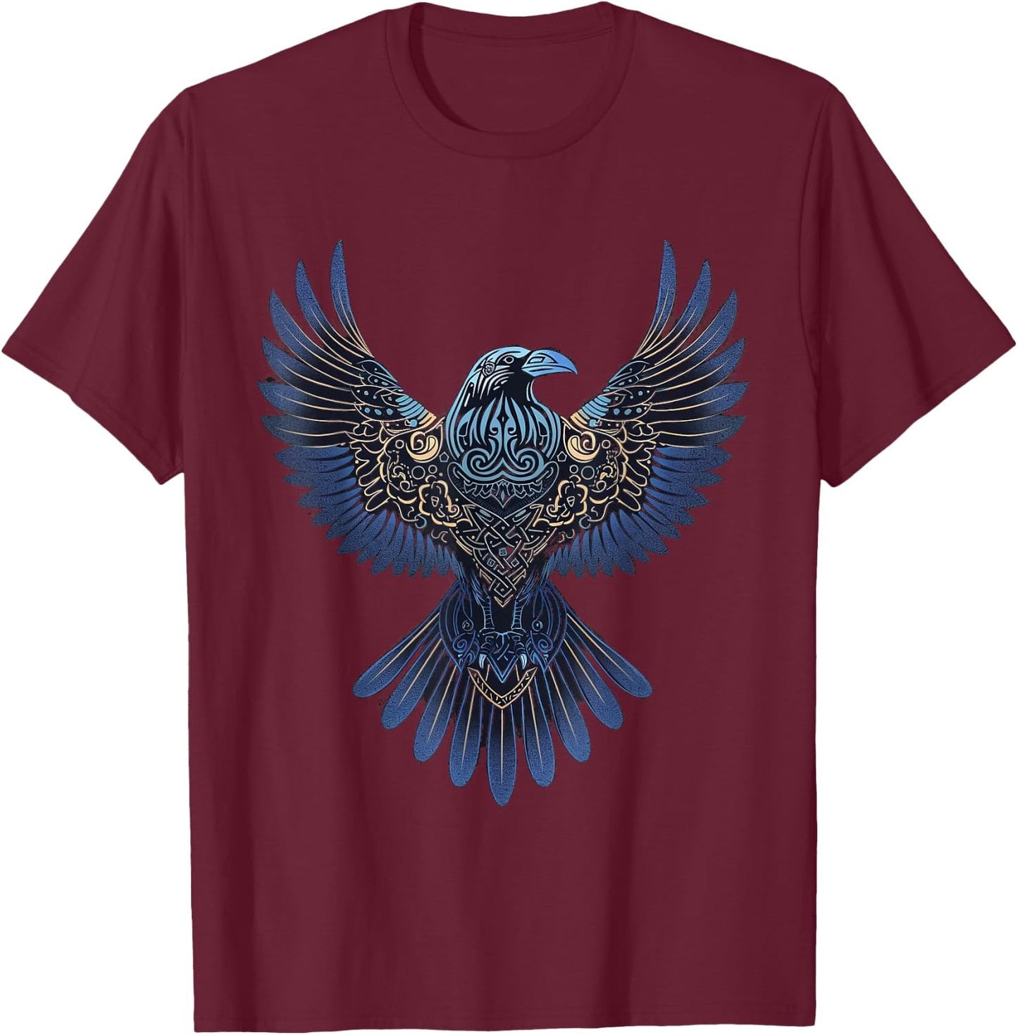 Odin's Raven Viking Valhalla Viking Mythology T-Shirt - T-Shirt | Maroon