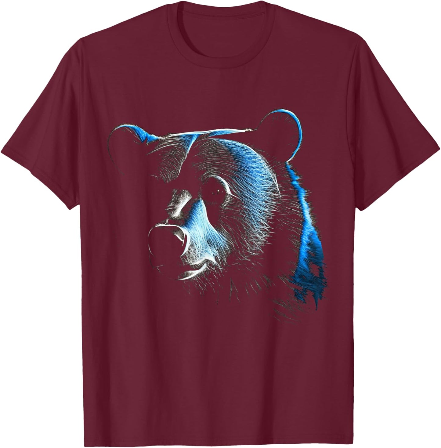Bear Blue - Art Wild Animals Animal Forest Animals Bear T-Shirt - T-Shirt | Maroon