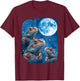 Iguana Lizard Howling At The Space Moon Night Starry Sky T-Shirt - T-Shirt | Maroon