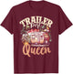 Trailer Park Queen Girl Rv Camping Motorhomes Campervans T-Shirt - T-Shirt | Maroon