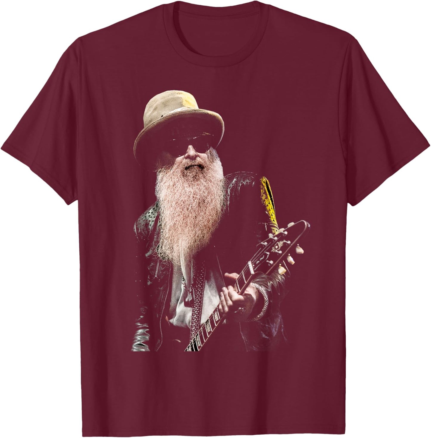 Billy F Gibbons ZZ Top Live VI , Black, S T-Shirt - T-Shirt | Maroon