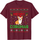 Corgi Christmas Sweater Cool Merry Corgmas Xmas T-Shirt - T-Shirt | Maroon