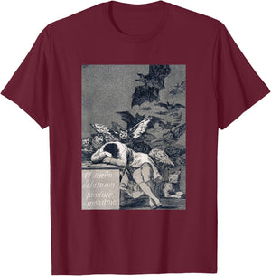 Francisco Goya - Der Schlaf der Vernunft bringt Monster hervor T-Shirt - T-Shirt | Maroon