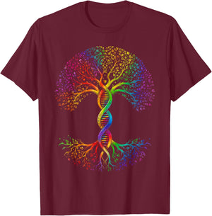 Rainbow Tree of Life LGBTQ Lesbian Gay Pride Flag Ally T-Shirt - T-Shirt | Maroon
