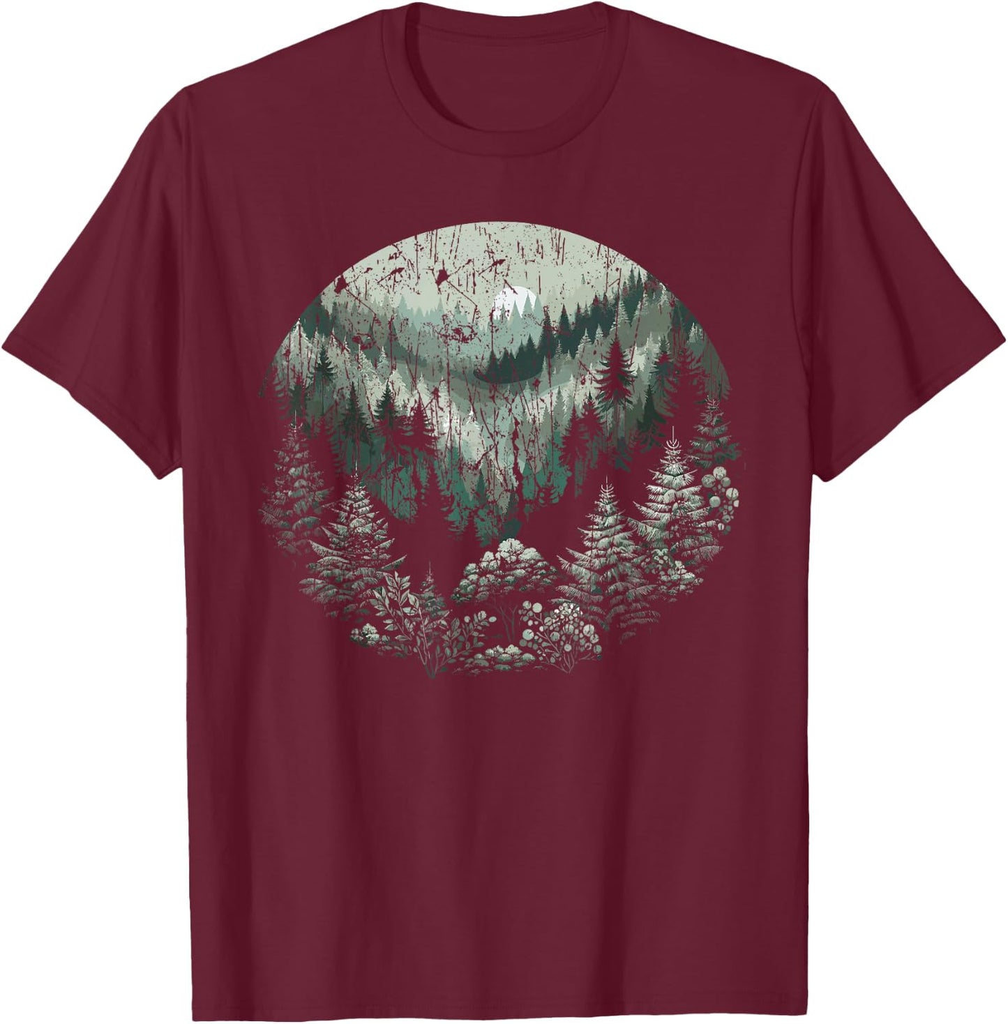 Nature Wildlife Trees Outdoor Forest T-Shirt - T-Shirt | Maroon
