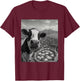 Cow Pizza Selfie Funny Italy Meme Design T-Shirt - T-Shirt | Maroon