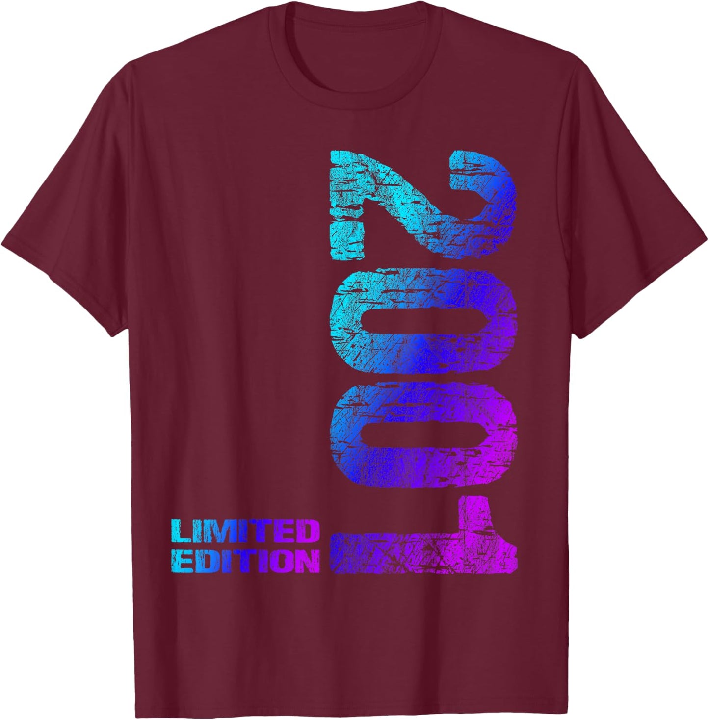25. Geburtstag 2001 Limited Edition Mann Frau T-Shirt - T-Shirt | Maroon
