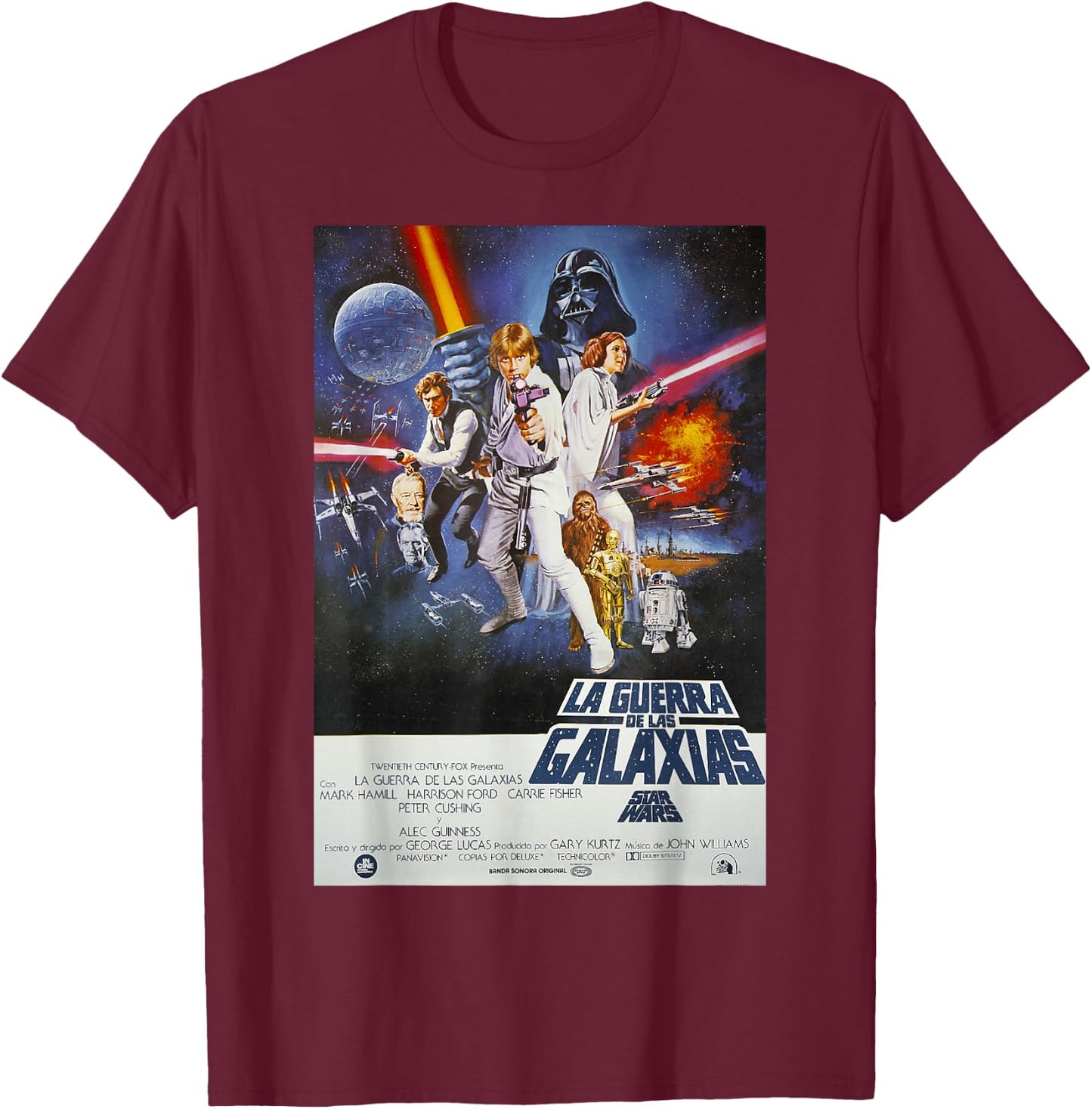 Star Wars Spanish Movie Poster T-Shirt - T-Shirt | Maroon