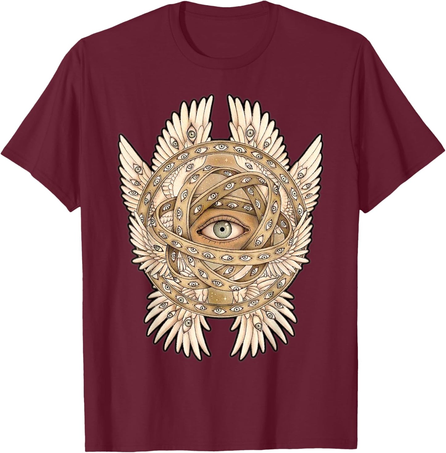 Ophanim Angel Seraphim Angelic Biblical Ezekiel T-Shirt - T-Shirt | Maroon