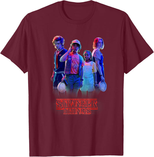Stranger Things Vintage Steve & Robin Scoops Ahoy Babysitter T-Shirt - T-Shirt | Maroon