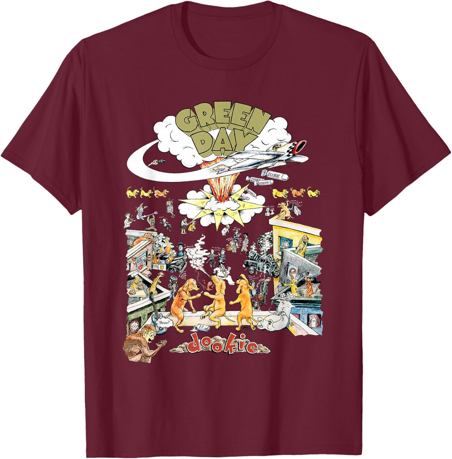 Green Day Dookie Scene T-Shirt - T-Shirt | Maroon
