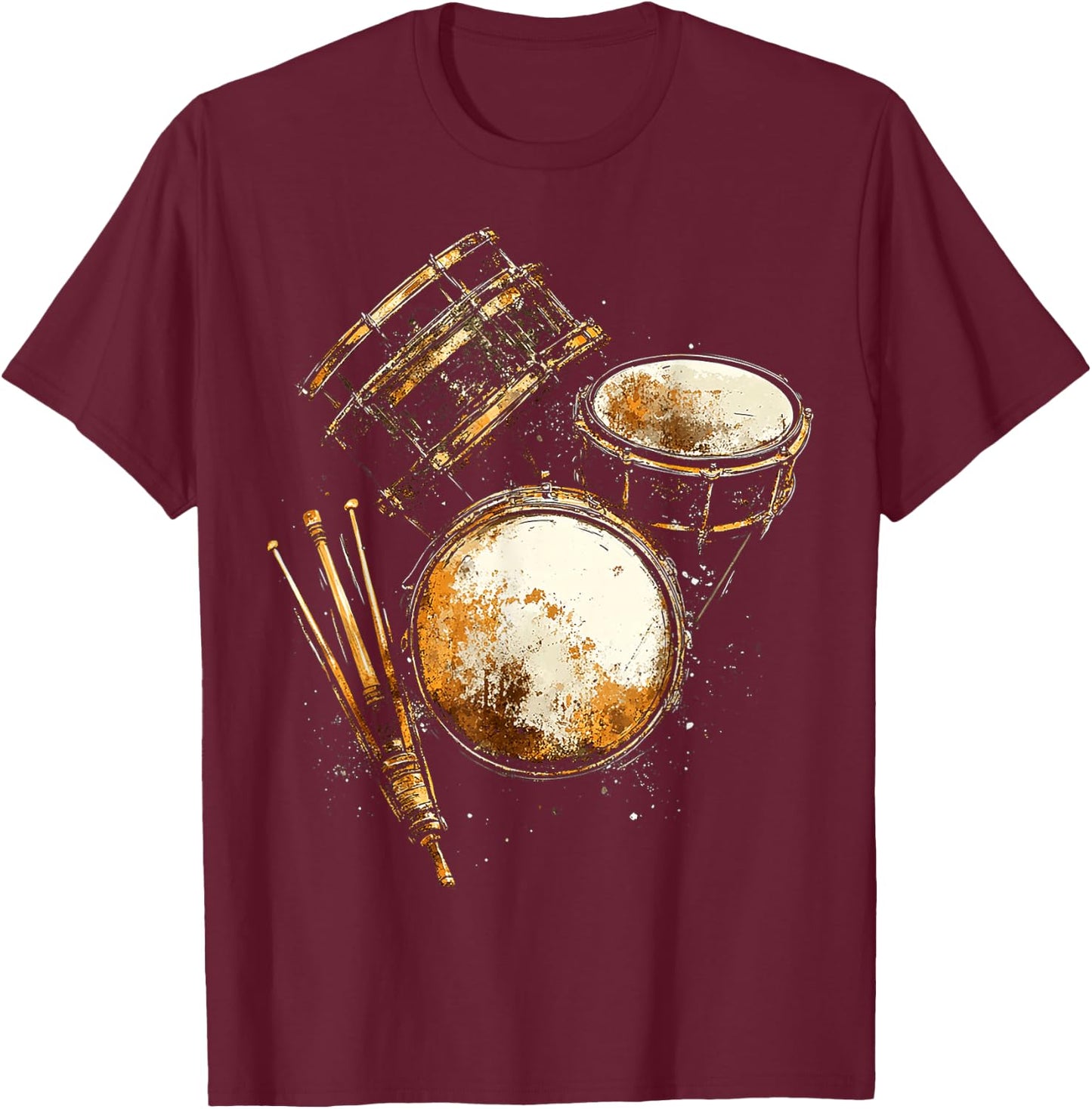 Percussion Music Instrument Graphic Artwork Percussion T-Shirt - T-Shirt | Maroon