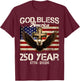 God Bless America 250th Patriotic 4th of July Men Women T-Shirt - T-Shirt | Maroon