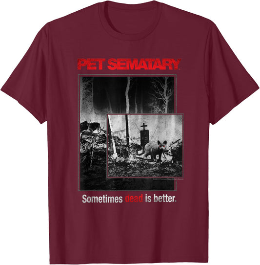 Pet Semetary Cat Poster , black, s T-Shirt - T-Shirt | Maroon