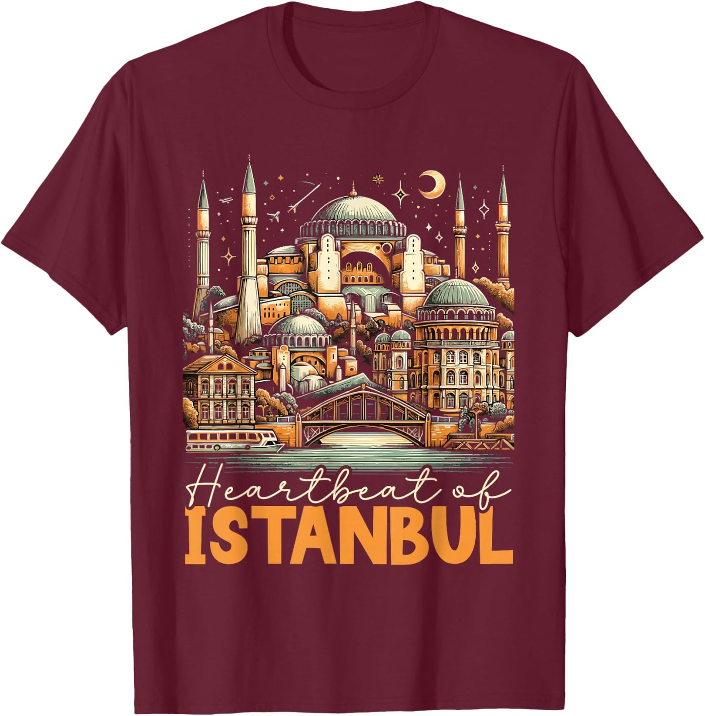 Istanbul Turkey Travel Vacation Turkish I Love Istanbul T-Shirt - T-Shirt | Maroon