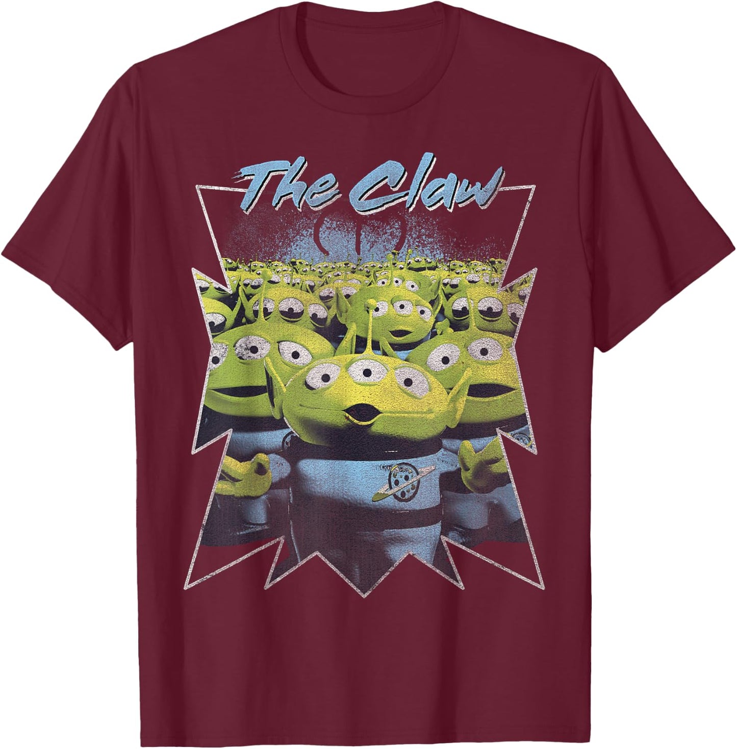 Disney Pixar Toy Story Aliens The Claw Distressed Starburst T-Shirt - T-Shirt | Maroon