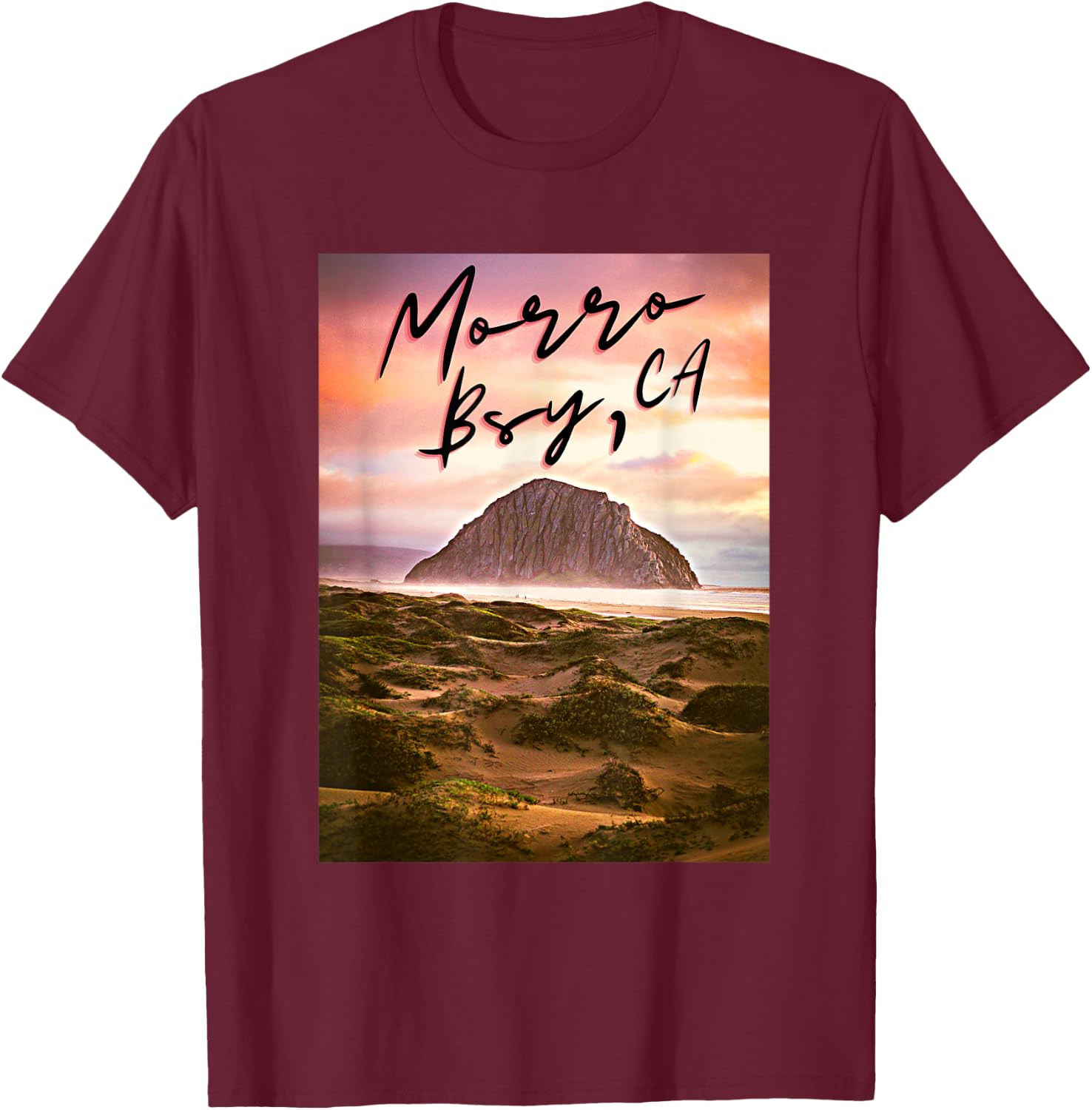 Morro Bay Ca Morro Rock California T-Shirt - T-Shirt | Maroon