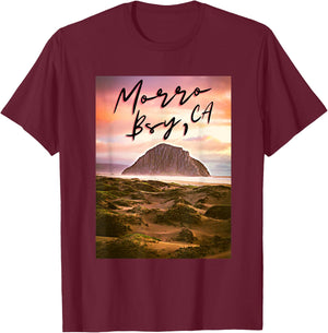 Morro Bay Ca Morro Rock California T-Shirt - T-Shirt | Maroon