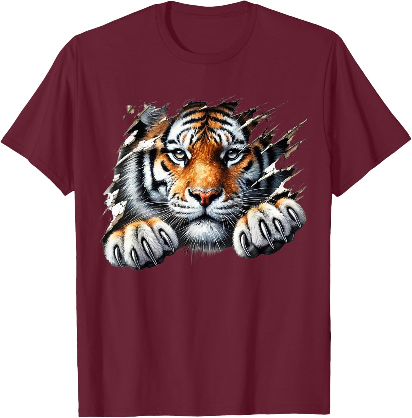 Retro Spirit Tiger Face Shirt Design Football Tiger Fan T-Shirt - T-Shirt | Maroon